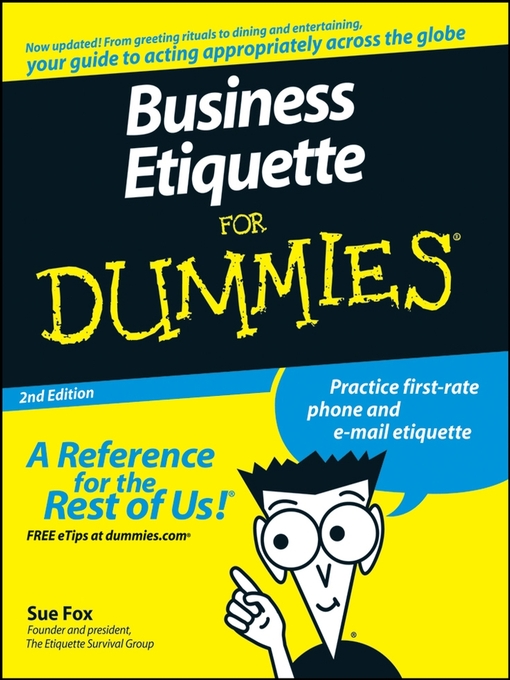 Title details for Business Etiquette For Dummies by Sue Fox - Wait list